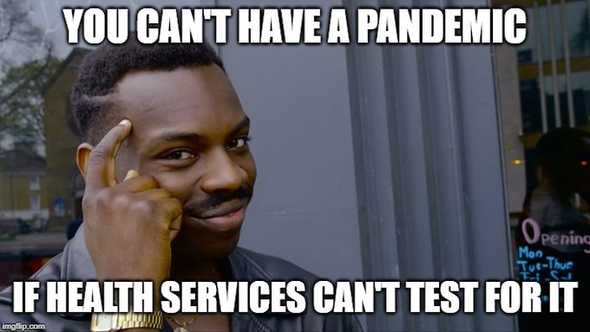 You can't have a pandemic if you health services can't test for it